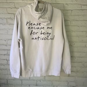 White Hoodie with Graphic Text